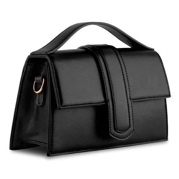 Kayla + Ava Women's Black Miranda Vegan Leather Crossbody/Shoulder Bag - Picture 7 of 7